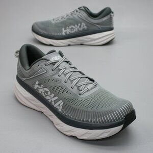 Hoka One One Men's 13 Bondi 7 Gray Athletic Running Shoes Sneakers 1110518 WDDS